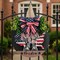 Patriotic Wreath July 4th , Memorial Day Door Decorations – 3D Independence Day Wreath with Flag, Military Boots & Faux Greenery